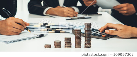 Growth coin stack symbolizing business investment. Shrewd 109097302