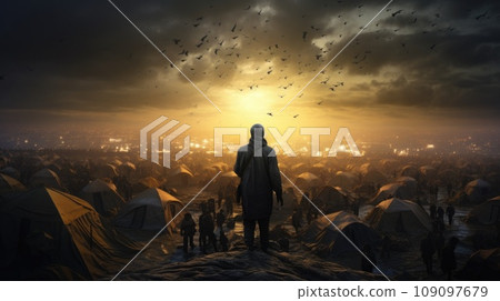 Civilian refugee affected from war and battle has no comeliness Civilian refugee affected from war and battle has no comeliness 109097679