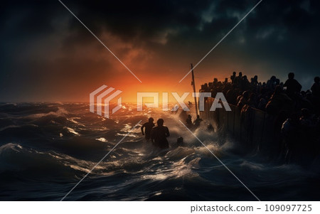 Civilian refugee affected from war and battle has no comeliness 109097725