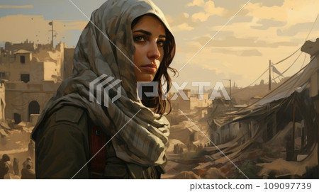 Civilian refugee affected from war and battle has no comeliness Civilian refugee affected from war and battle has no comeliness 109097739