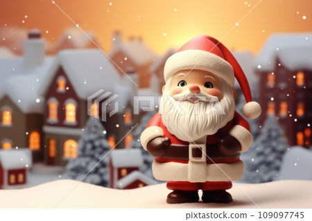 3D cartoon Santa Claus in North Pole ready for the Christmas holiday comeliness 3D cartoon Santa Claus in North Pole ready for the Christmas holiday comeliness 109097745