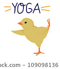 Cute Chicken Yoga Cartoon Vector Icons Illustration. Flat Cartoon Concept. 109098136