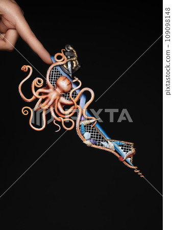 Creative design of nails on female hands. Art manicure. 109098148