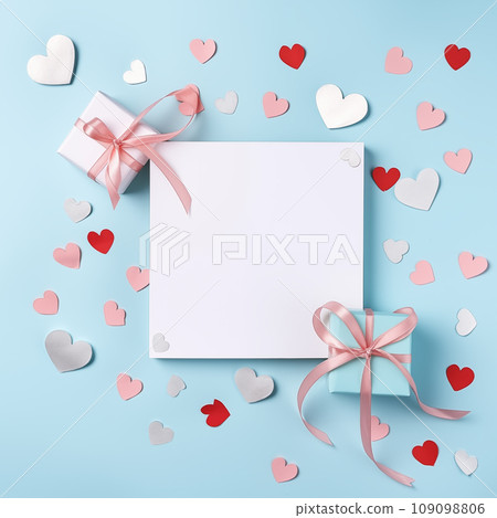 Valentine's day greeting card in blue style Valentine's day greeting card in blue style 109098806