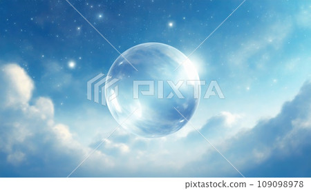 玻璃球浮在藍天 109098978