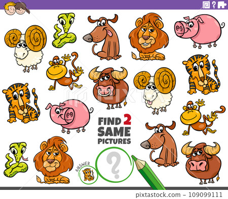 find two same cartoon animals educational game find two same cartoon animals educational game 109099111