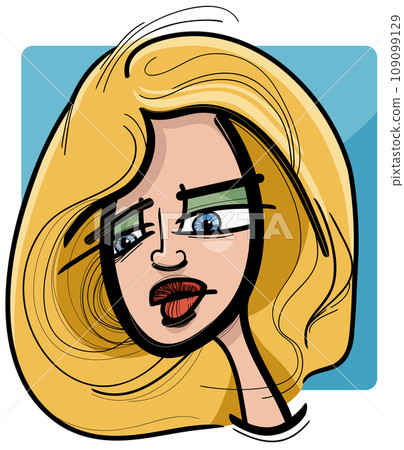 blond woman caricature drawing illustration blond woman caricature drawing illustration 109099129