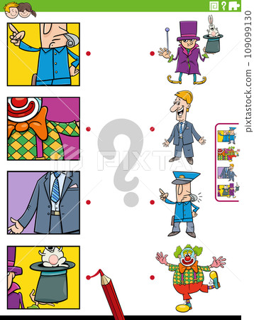 match cartoon people occupations and clippings educational activity match cartoon people occupations and clippings educational activity 109099130
