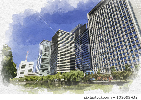 Watercolor style Otemachi, Tokyo Otemori and Otemachi buildings Chiyoda-ku, Tokyo Watercolor style Otemachi, Tokyo Otemori and Otemachi buildings Chiyoda-ku, Tokyo 109099432