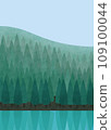 Illustration of a quiet lakeside 109100044