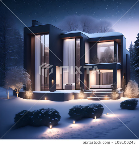 modern black house covered in snow in winter wallpaper modern black house covered in snow in winter wallpaper 109100243