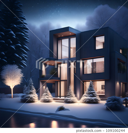 modern black house covered in snow in winter wallpaper modern black house covered in snow in winter wallpaper 109100244