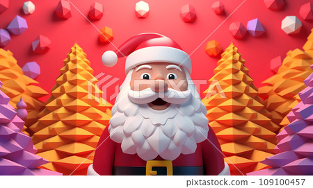 Hand drawn cartoon cute Santa Claus illustration 109100457