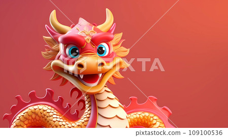 卡通可爱的中国龙插画 109100536