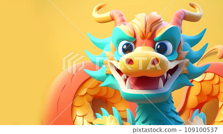 卡通可爱的中国龙插画 109100537