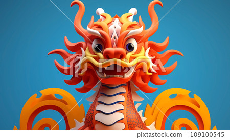 卡通可爱的中国龙插画 卡通可爱的中国龙插画 109100545