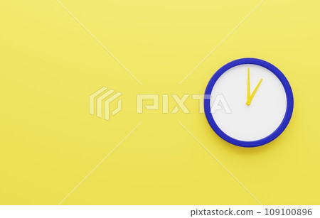 3D image_Simple wall clock_1 o'clock 3D image_Simple wall clock_1 o'clock 109100896