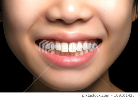 Image of healthy white teeth AI generated 109101423