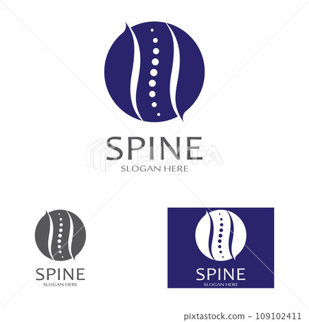Spinal diagnostics, spine care, and spine health. With modern vector icon design concept logo template illustration 109102411