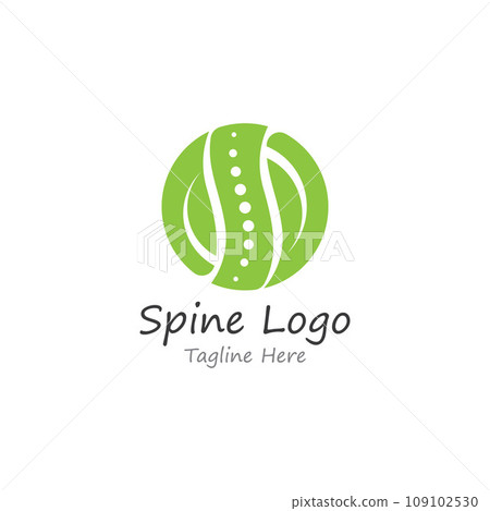 Spinal diagnostics, spine care, and spine health. With modern vector icon design concept logo template illustration 109102530