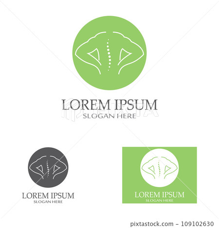 Spinal diagnostics, spine care, and spine health. With modern vector icon design concept logo template illustration 109102630