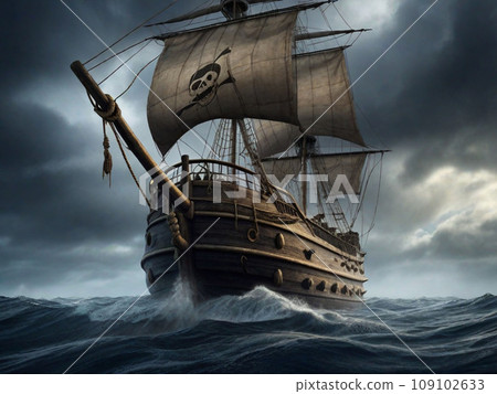 Sailing Ship: Pirate Ship of the Rough Sea 109102633