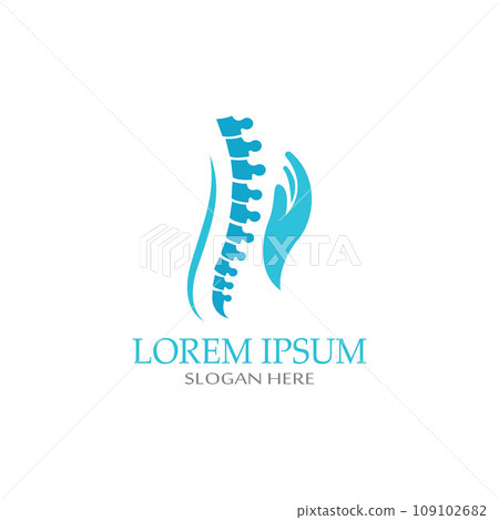 Spinal diagnostics, spine care, and spine health. With modern vector icon design concept logo template illustration Spinal diagnostics, spine care, and spine health. With modern vector icon design concept logo template illustration 109102682