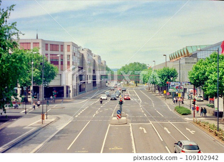 Film photo of wide roads in Germany Film photo of wide roads in Germany 109102942