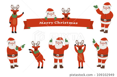 Santa Claus pointing pose Santa Claus pointing pose 109102949