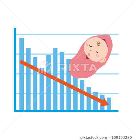 Image illustration of declining birth rate Image illustration of declining birth rate 109103280