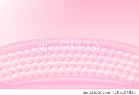 Skin cell structure layer pink. Realistic molecules background with copy space for text. Cosmetic beauty product advertising design. Vector EPS10. 109104886
