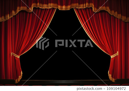 Red Stage Curtain Backdrop Red Stage Curtain Backdrop 109104972