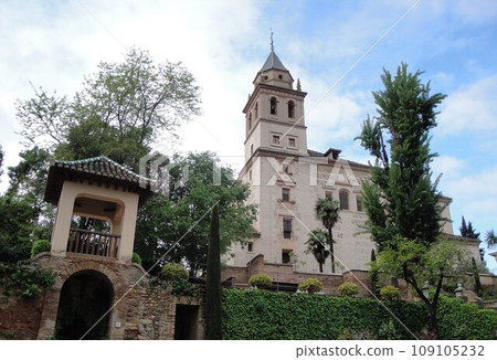 Partal Gardens, Santa Maria de la Alhambra Church [Granada, Spain] 109105232