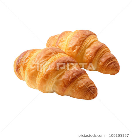 Freshly Baked French Croissants Close-up Freshly Baked French Croissants Close-up 109105337