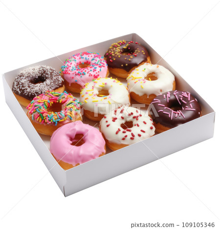 Assorted Donuts in White Box Assorted Donuts in White Box 109105346