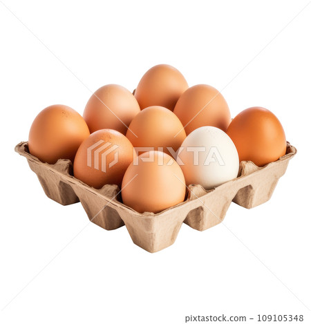 Fresh Brown Eggs in Cardboard Tray Fresh Brown Eggs in Cardboard Tray 109105348