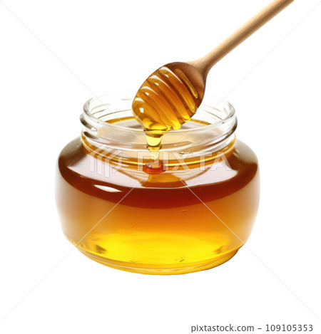 Golden Honey Drip from Wooden Dipper Golden Honey Drip from Wooden Dipper 109105353