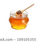 Golden Honey Drip from Wooden Dipper 109105355