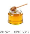 Golden Honey Drip from Wooden Dipper 109105357
