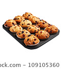 Tray of Fresh Berry Muffins 109105360