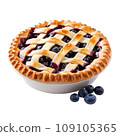 Fresh Blueberry Pie with Lattice Crust 109105365