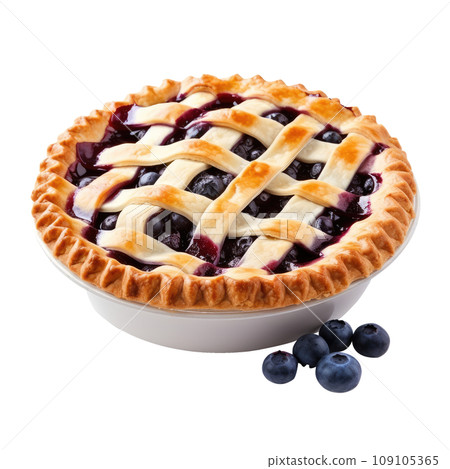 Fresh Blueberry Pie with Lattice Crust 109105365