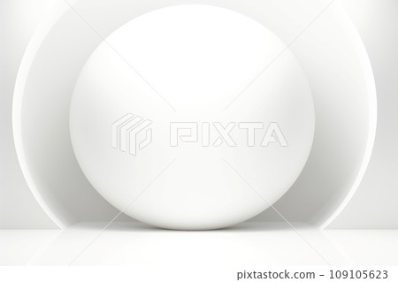 Abstract futuristic architecture background, Minimal technology white backdrop, Generative AI 109105623