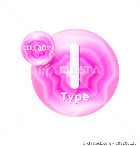 Collagen Type I pink. Vitamins protein essential supplement to the health body bones and skin. For nutrition design products food and drug. Medical and science concept. Vector EPS10 109106125