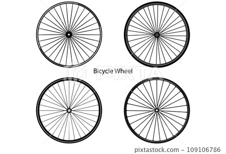 Minimalist retro bicycle wheel, downhill sport logo design 109106786