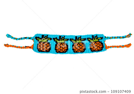DIY woven tied friendship bracelet with unusual braiding. Summer accessory 109107409