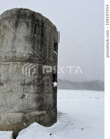 Abandoned snow silo 109107454