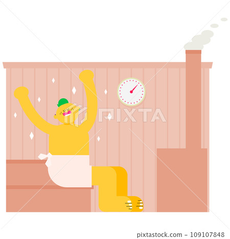 男人在桑拿房裡緩解壓力 109107848
