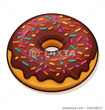 chocolate donut drawing isolated cartoon chocolate donut drawing isolated cartoon 109108017