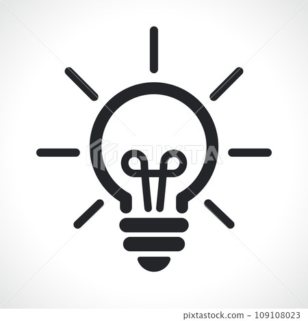 lightbulb black line icon isolated lightbulb black line icon isolated 109108023